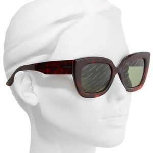 Balenciaga All-Over Logo 52mm Oversize Sunglasses